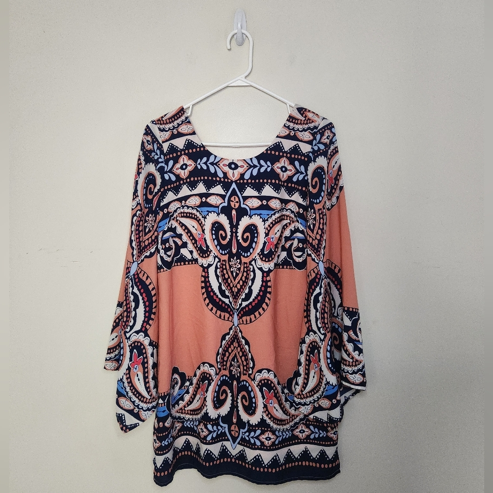 Women's Pink Owl Boho Dress Sz Medium